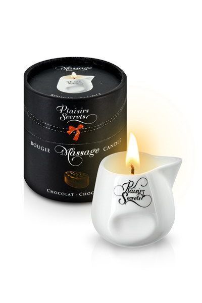 Масажна свічка Plaisirs Secrets Chocolate (80 мл), керамічний посуд SO1845 фото