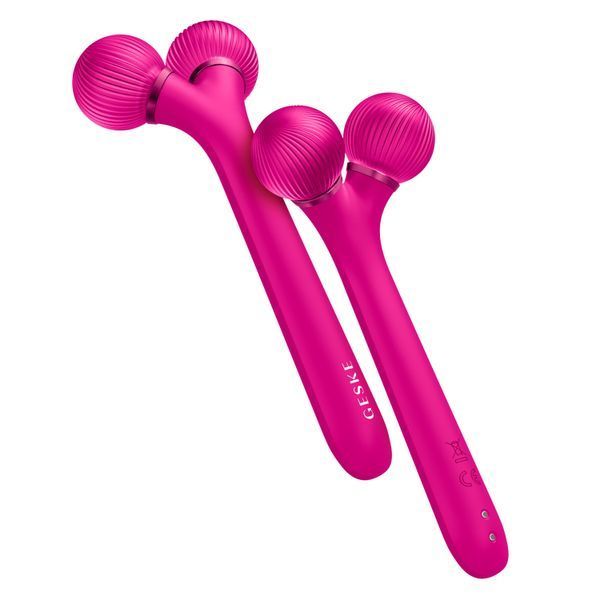 Электронный ультразвуковой ролик для лица GESKE Sonic Facial Roller 4в1 magenta HB0175 фото