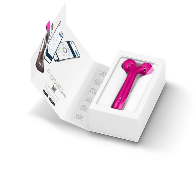 Электронный ультразвуковой ролик для лица GESKE Sonic Facial Roller 4в1 magenta HB0175 фото