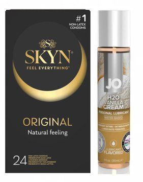 SKYN ORIGINAL 24 шт та Лубрикант System JO H2O &mdash; VANILLA CREAM 30 мл SOS188 фото