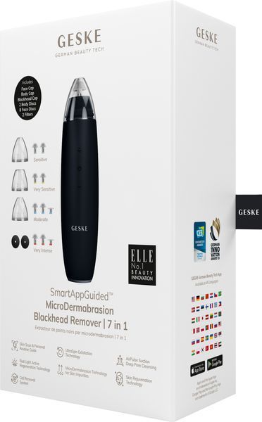 Мікродермабразійний пристрій для видалення чорних цяток GESKE MicroDermabrasion Blackhead Remover 7в1 black HB0566 фото