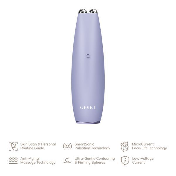 Мікрострумова ручка для підтяжки обличчя GESKE MicroCurrent Face-Lift Pen 6в1 purple HB0123 фото