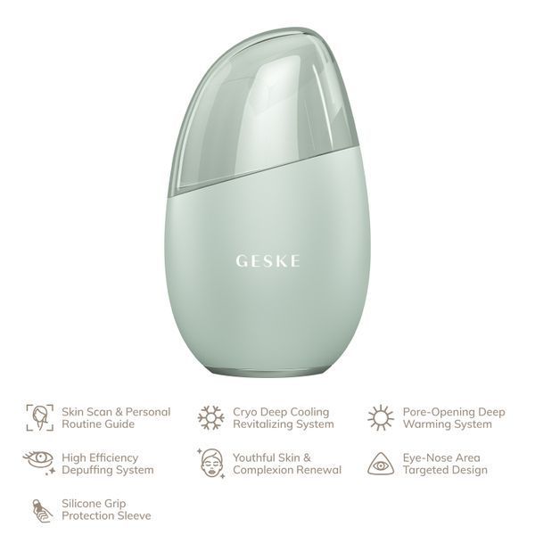 Массажер для лица GESKE Cool&Warm Eye and Face Massager 7в1 green HB0288 фото