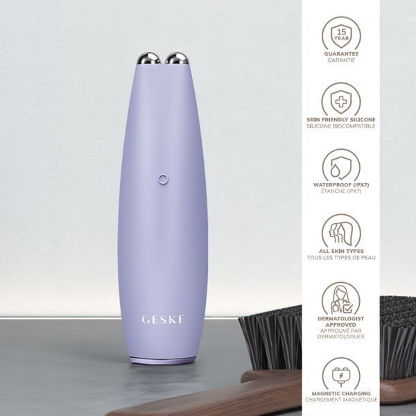 Мікрострумова ручка для підтяжки обличчя GESKE MicroCurrent Face-Lift Pen 6в1 purple HB0123 фото