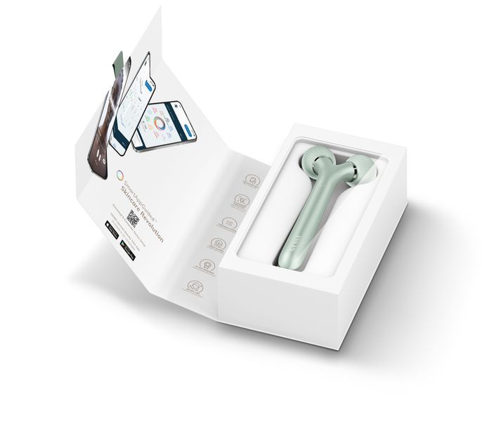 Электронный ультразвуковой ролик для лица GESKE Sonic Facial Roller 4в1 green HB0184 фото