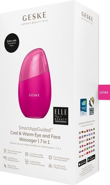 Массажер для лица GESKE Cool&Warm Eye and Face Massager 7в1 magenta HB0289 фото