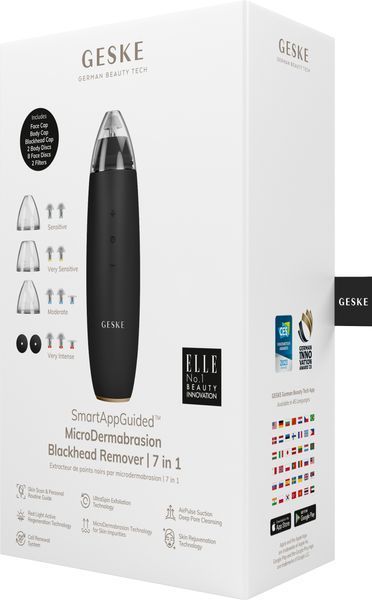 Мікродермабразійний пристрій для видалення чорних цяток GESKE MicroDermabrasion Blackhead Remover 7в1 gray HB0567 фото