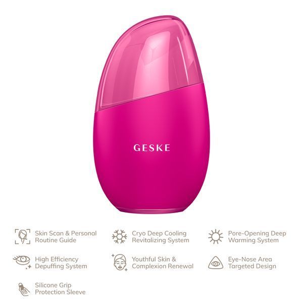 Массажер для лица GESKE Cool&Warm Eye and Face Massager 7в1 magenta HB0289 фото