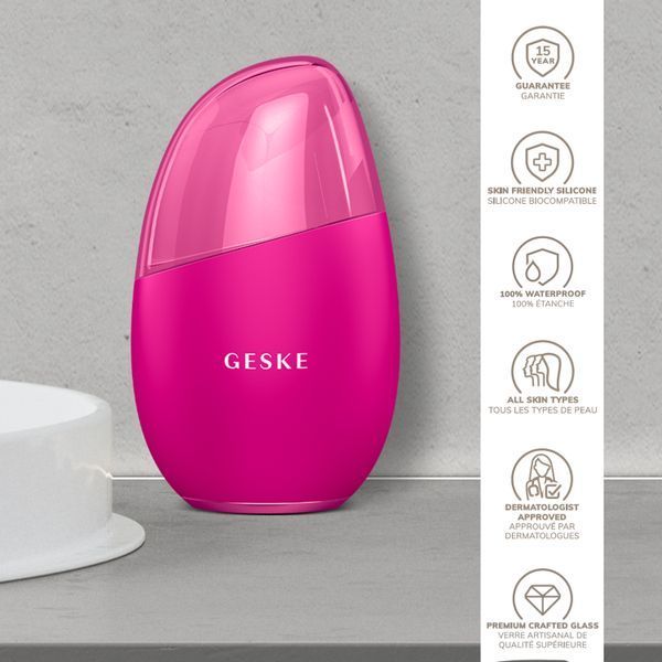 Массажер для лица GESKE Cool&Warm Eye and Face Massager 7в1 magenta HB0289 фото
