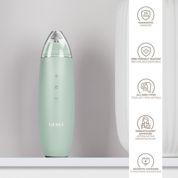 Мікродермабразійний пристрій для видалення чорних цяток GESKE MicroDermabrasion Blackhead Remover 7в1 green HB0568 фото