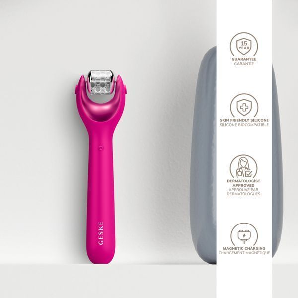 Электронный роллер для лица с микроиглами GESKE MicroNeedle Face Roller 9в1 magenta HB0186 фото