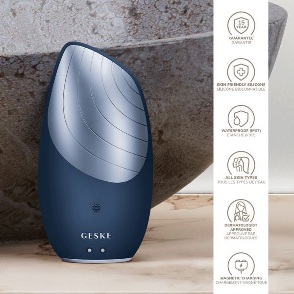 Електронна звукова термо щітка для обличчя GESKE Sonic Thermo Facial Brush 6в1 midnight HB0078 фото