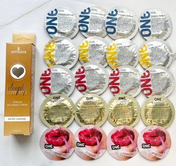 Набір 20 шт - ONE Super Studs, Classic, Vanish, Extreme ribs, Flavor Waves + Sensuva Deeply Love Salted Caramel(29 мл) SOS1889 фото
