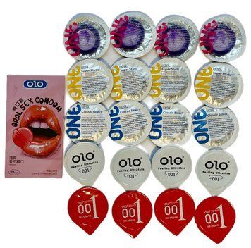 Набір з 30 шт - ONE Super Studs, Classic Select, Flavor Waves - OLO 001, Feeling Ultrathin, Oral SOS1358 фото