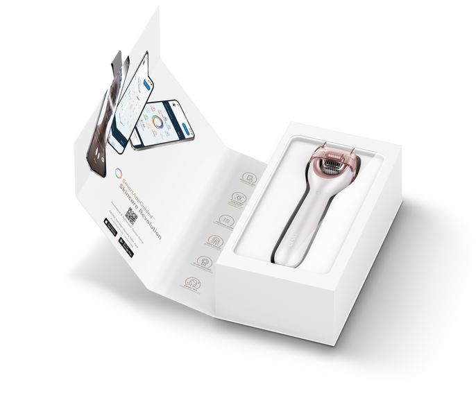 Електронний ролер для обличчя з мікроголками GESKE MicroNeedle Face Roller 9в1 starlight HB0187 фото