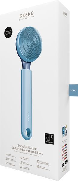 Ультразвукова щітка для всього тіла GESKE Sonic Full-Body Brush&Intensive Exfoliator 8в1 aquamarine HB0373 фото