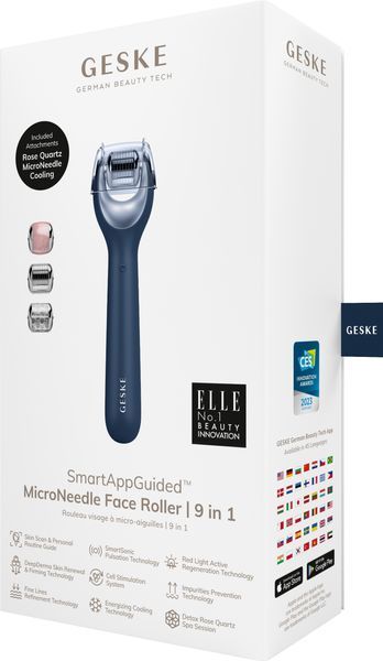 Електронний ролер для обличчя з мікроголками GESKE MicroNeedle Face Roller 9в1 midnight HB0188 фото