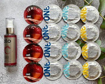 Комплект 16 шт ONE Classic, Super Sensitive, Flavor Waves, Super Studs + лубрикант OLO зігріваючий 60 мл SOS2440 фото