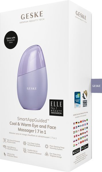 Масажер для обличчя GESKE Cool&Warm Eye and Face Massager 7в1 purple HB0292 фото