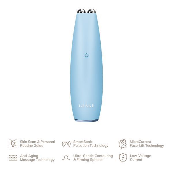 Мікрострумова ручка для підтяжки обличчя GESKE MicroCurrent Face-Lift Pen 6в1 aquamarine HB0127 фото