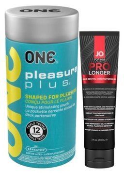 Набір з ONE Pleasure Plus 12 шт + Пролонгатор System JO Prolonger Gel (60 мл) SOS9515 фото