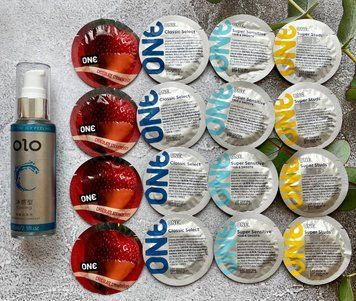 Комплект 16 шт ONE Classic, Super Sensitive, Flavor Waves, Super Studs + лубрикант OLO охолоджуючий 60 мл SOS2441 фото