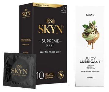 Набір Лубрикант Satisfyer Minty Mocha 300 мл + SKYN Supreme Feel 10 шт. SOS12808 фото
