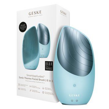 Электронная звуковая термо щетка для лица GESKE Sonic Thermo Facial Brush 6в1 turquoise HB0081 фото