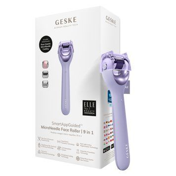 Электронный роллер для лица с микроиглами GESKE MicroNeedle Face Roller 9в1 purple HB0189 фото