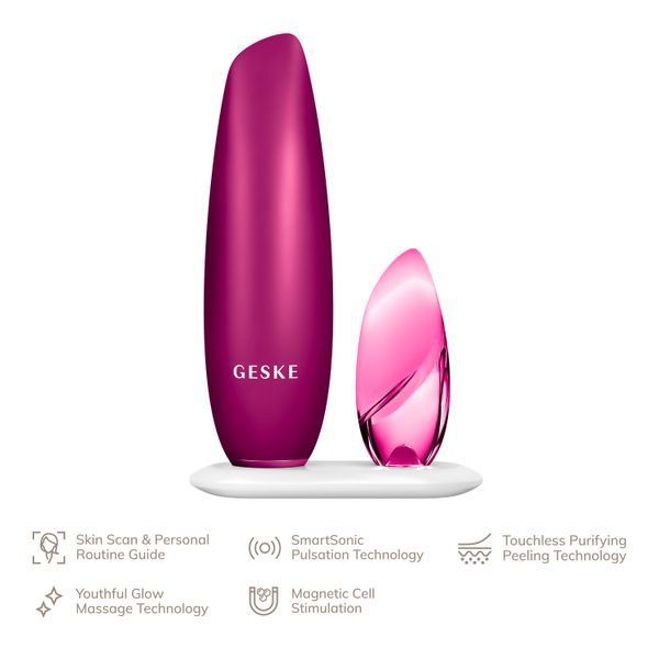 Безконтактна магнітна пілінг-маска GESKE Touchless Magnetic Peeling Mask 5в1 magenta HB0558 фото