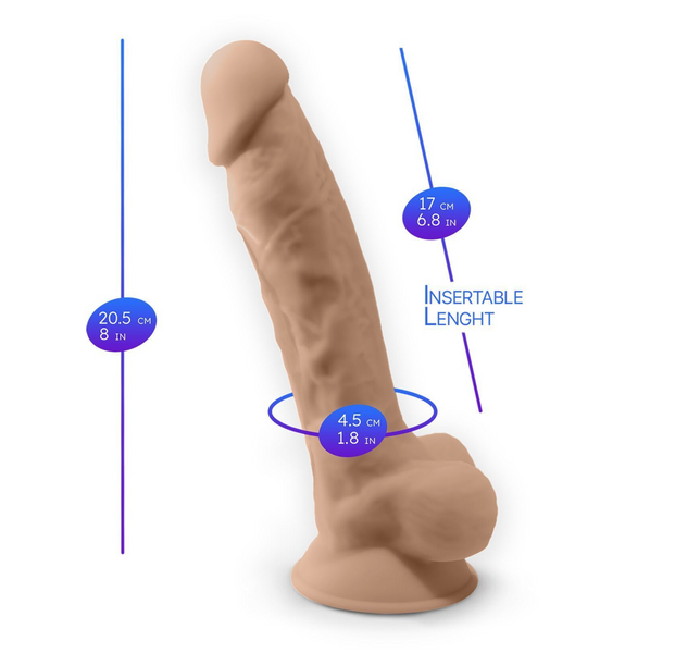 Фаллоимитатор с вибрацией SilexD Vetus Vibro Flesh (MODEL 1 size 8in) + LRS, двухслойный, диам. 4,2 см SO8213 фото