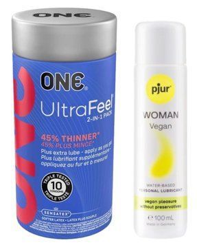 Набір ONE UltraFeel 10 шт + Pjur Woman Vegan 100 мл SOS13092 фото