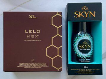 Набір LELO HEX Respect XL 36 Pack, тонкі та суперміцні, збільшений розмір + Лубрикант на водній основі SKYN AQUA FEEL, 80 мл SOS1212 фото
