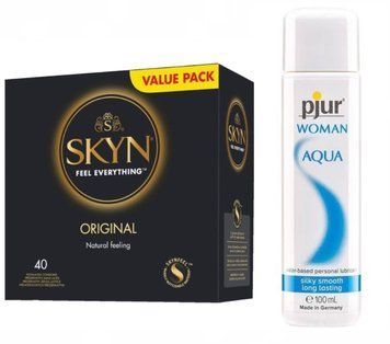 Набор SKYN ORIGINAL 40 шт и Лубрикант Pjur Woman Aqua 100 мл SOS122 фото