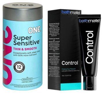Набір з ONE Super Sensitive Pack 12 шт + Пролонгатор Bathmate Control (7 мл) SOS9414 фото
