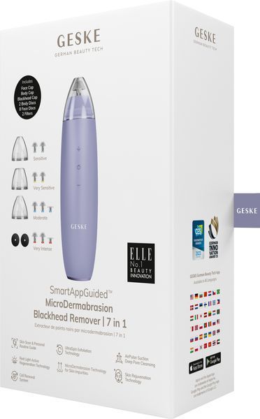 Мікродермабразійний пристрій для видалення чорних цяток GESKE MicroDermabrasion Blackhead Remover 7в1 purple HB0572 фото