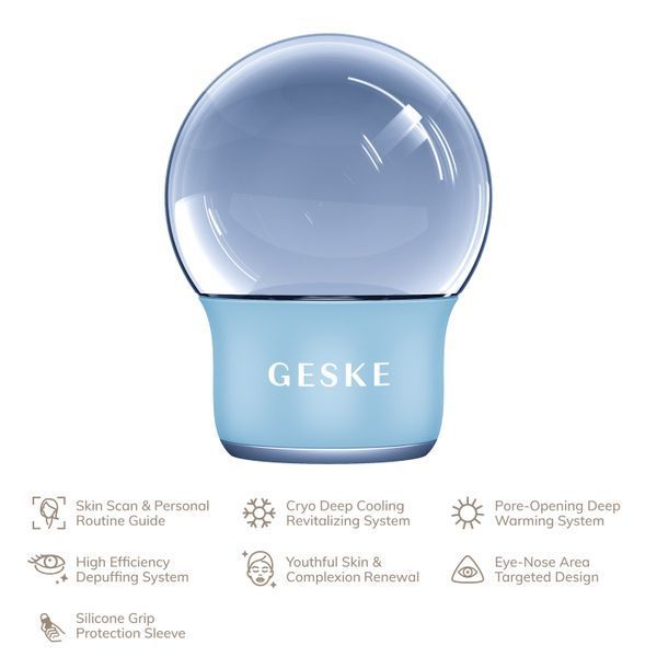 Массажер для лица и тела GESKE Cool&Warm Face and Body Massager 7в1 aquamarine HB0296 фото