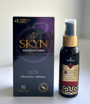 SKYN Elite 10 шт та Лубрикант Sensuva - Ultra-Stimulating On Insane Cherry Pop 57 ml SOS1037 фото