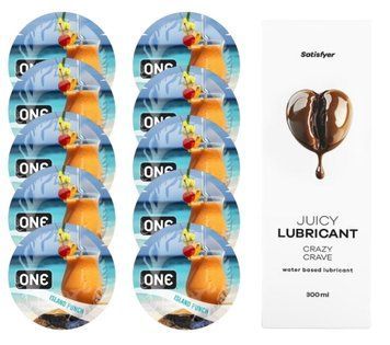 Набір ONE Island Punch 10 шт. + Лубрикант Satisfyer Crazy Crave 300 мл SOS12406 фото