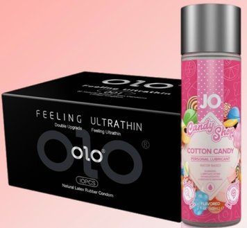 Набор OLO - ультратонкий -001 (10 штук) + Лубрикант System JO Сotton Candy (60 мл) SOS4563 фото