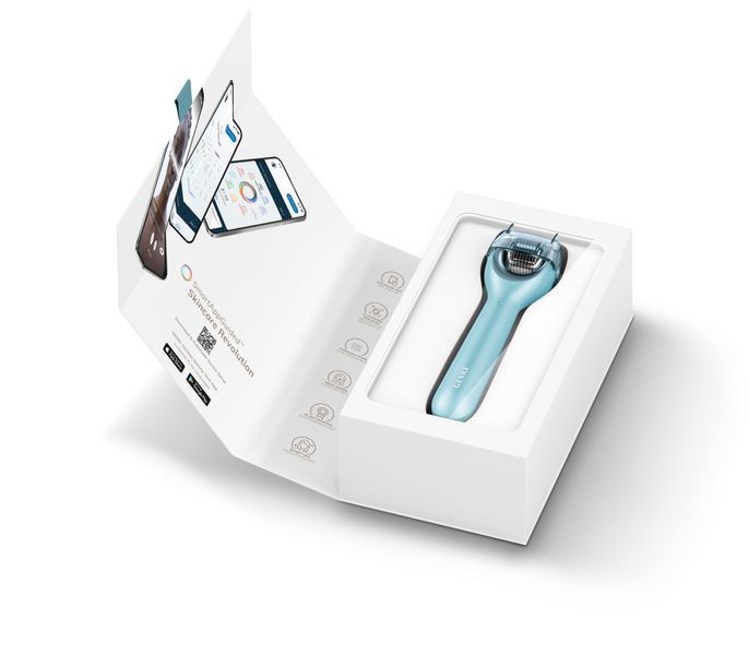 Электронный роллер для лица с микроиглами GESKE MicroNeedle Face Roller 9в1 turquoise HB0191 фото