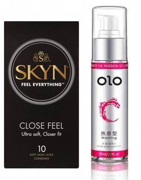 SKYN Close Feel 10 штук та Лубрикант зігріваючий на водній основі OLO 60 мл SOS27 фото