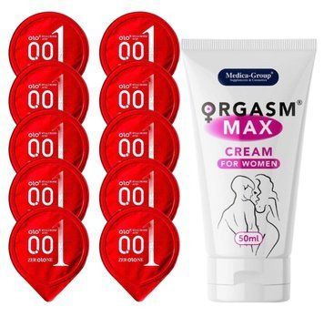 Комплект OLO 001 (червоні) 10 шт + Orgasm Max Cream for Women 50 мл SOS14247 фото