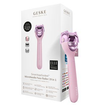 Электронный роллер для лица с микроиглами GESKE MicroNeedle Face Roller 9в1 pink HB0192 фото