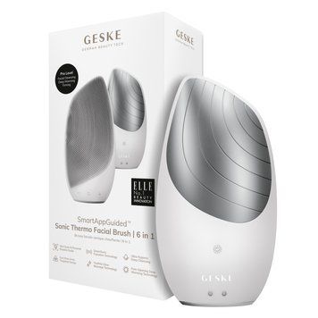 Электронная звуковая термо щетка для лица GESKE Sonic Thermo Facial Brush 6в1 white HB0084 фото