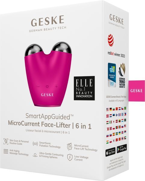 Микротоковый подтягиватель лица GESKE MicroCurrent Face-Lifter 6в1 magenta HB0131 фото