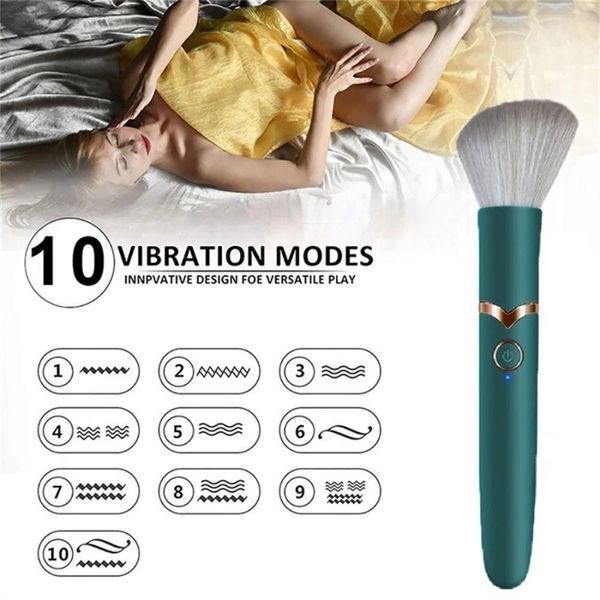 10 скоростей Vibration Makeup Brush женский Clitoral-black VBR1 фото