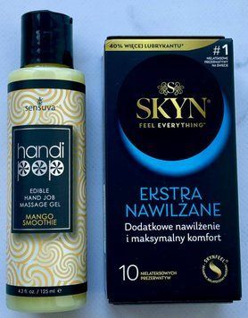Набір SKYN Extra Lube 10 шт - Лубрикант Sensuva Handipop Mango Smoothie (125 мл) SOS3372 фото