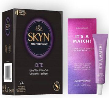 SKYN Elite, 24 шт + Bijoux Indiscrets Clitherapy Liquid Vibrator &ndash; IT'S A MATCH SOS7020 фото