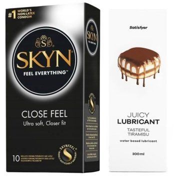 Комплект Лубрикант Satisfyer Tasteful Tiramisu 300 мл + SKYN Close Feel 10 шт SOS12854 фото